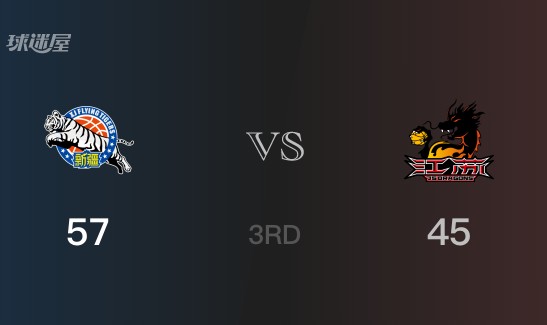 新疆以57-45领先江苏，结束三节